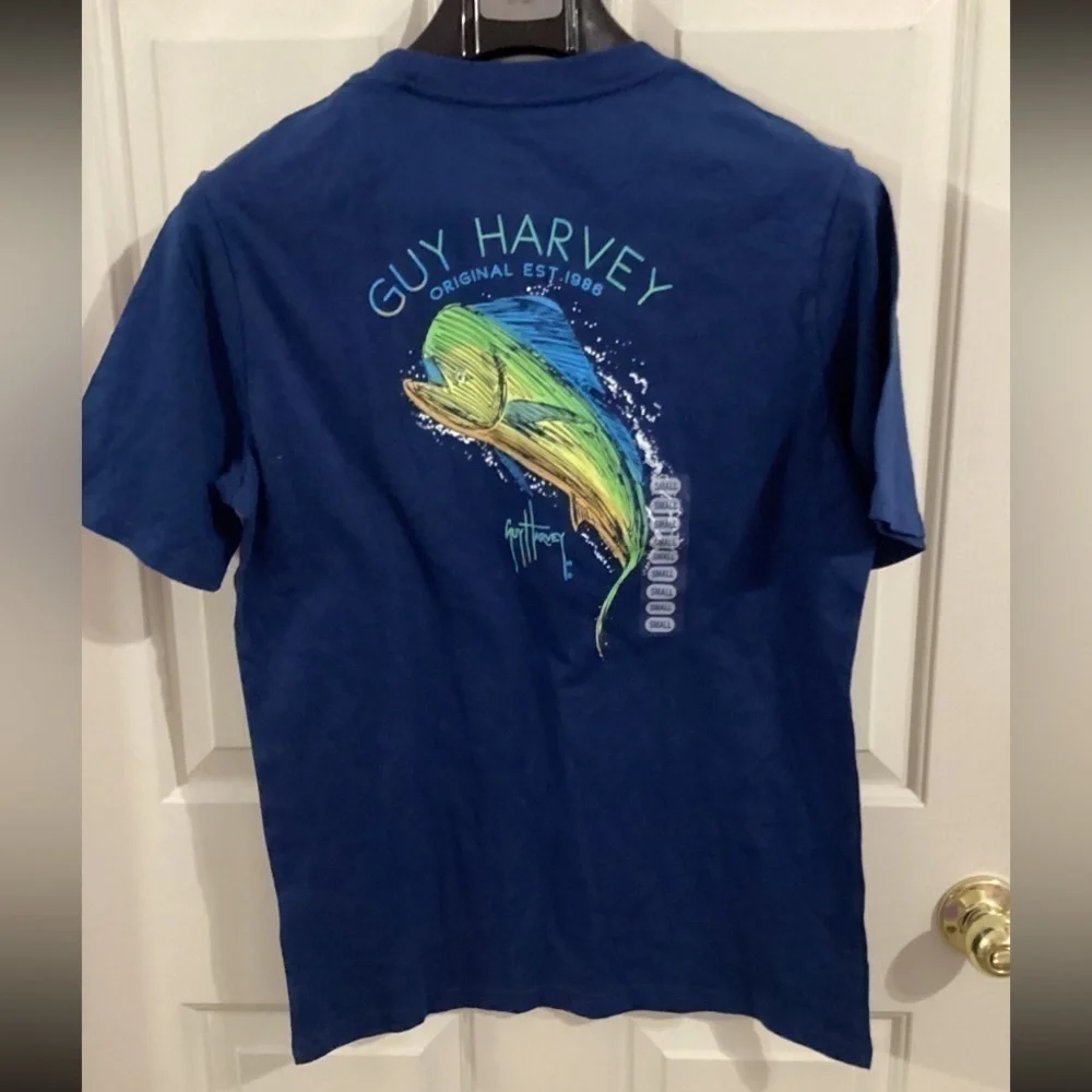 NWT Guy Harvey Men’s Small Fish Graphic Short Sleeve Tee Shirt - Picture 2 of 8